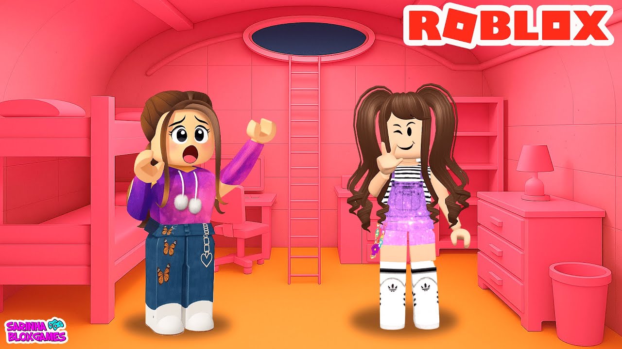 CRIEI UM BUNKER COR DE ROSA PARA SOBREVIVER A NOITE!! ROBLOX