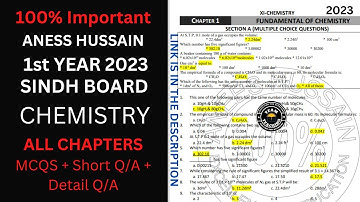 XI Chemistry | Target Paper | All Chapter Mcqs 2023 | Sindh Board | Anees Hussain