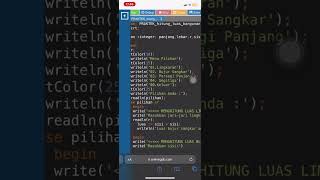 Program Pascal menghitung luas bangunan