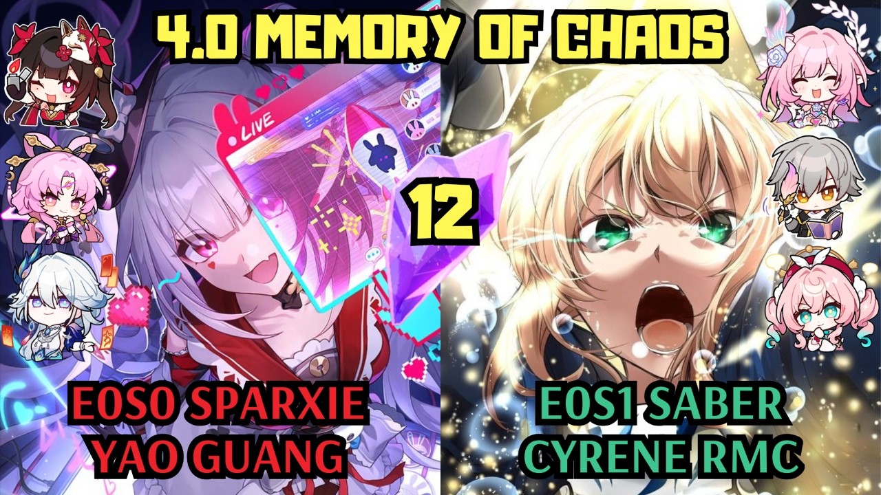 E0 Sparxie Yao Guang & E0 Saber Cyrene RMC | 4.0 Memory of Chaos 12 | Honkai Star Rail