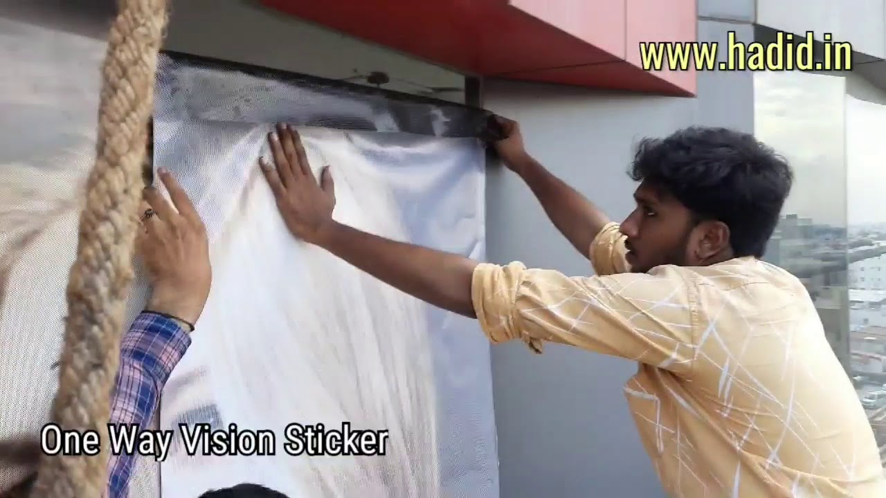 How to One Way Vision Vinyl Sticker Pasting on glass. #vinylsticker # ...
