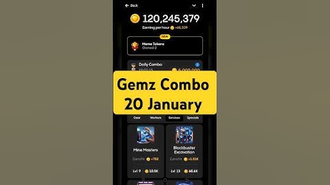 Gemz Daily Combo Today 20 January Daily Combo Today #gemz #combo #airdrop