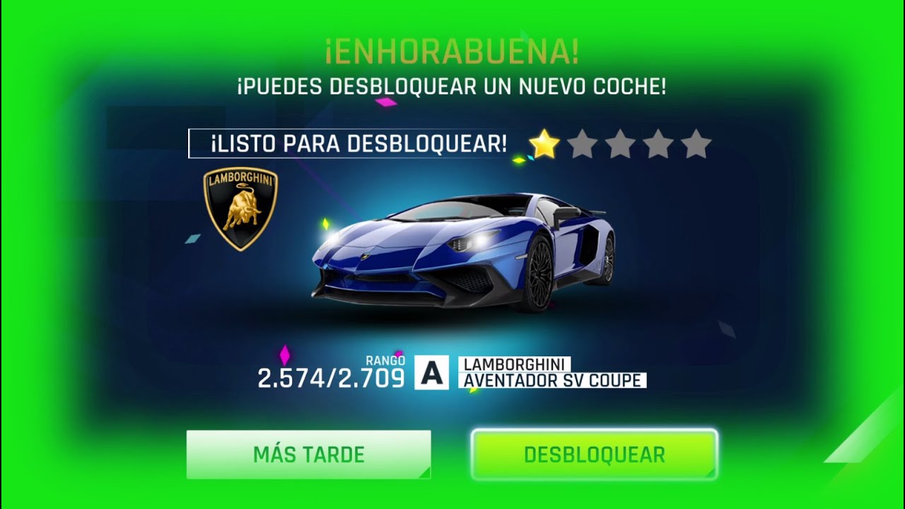 ? DESBLOQUEAR LAMBORGHINI AVENTADOR SV COUPE Unlocked - ASPHALT 9: LEGENDS  - caza de coches - Switch - YouTube