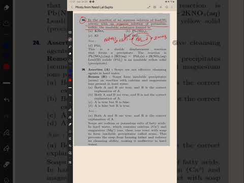في تفاعل محلول مائي من نترات الرصاص الثنائي مع محلول مائي من البوتاسيوم