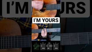 How to play I'm Yours by Jason Mraz on the Guitar #shorts #guitar #chords