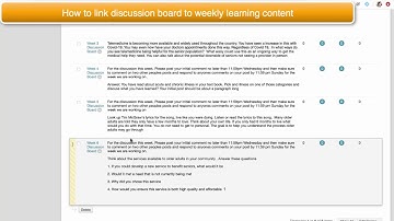 How to link discussion forum into weekly learning content in Blackboard
