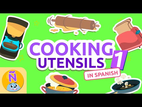 COOKING UTENSILS 1 👩🏽‍🍳 Los UTENSILIOS de COCINA 1🍳 Bilingual Spanish Vocab for Kids
