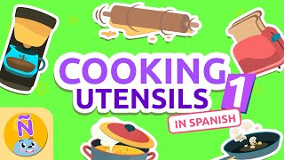 COOKING UTENSILS 1 👩🏽‍🍳 Los UTENSILIOS de COCINA 1🍳 Bilingual Spanish Vocab for Kids