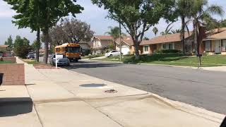 Christian is getting off the school bus