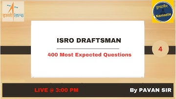 ISRO DRAFTSMAN QUESTION PAPER   /  DRAFTSMAN PRACTICE  PAPER BY PAVAN SIR/ISRO USRC/ DMC Questions