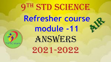 9th std science | Refresher course module 11 Answers | Air | 2021-2022 | 11th lesson