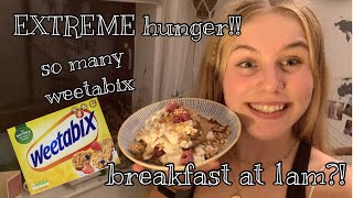 WHAT I EAT IN A DAY allin recovery EXTREME HUNGER | breakfast at 1am | honouring my hunger