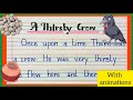 Writing a thirsty crow story in english  for kids  a moral english story story writing