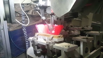 5 axis 2 heads drilllig and one head tufting hard wooden broom machine video