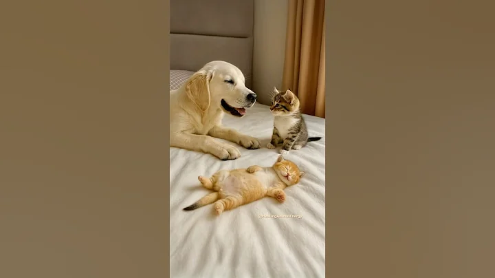 This Golden Retriever and Two Kittens Will Melt Your Heart