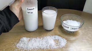 طريقة تحضير حليب جوز الهند وطحين جوز الهند في البيت coconut milk and coconut flour at home