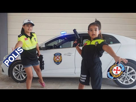 Melisa ve Nisa trafik polisi oldular babasının arabasını polis arabası yaptılar | polis | arabalar