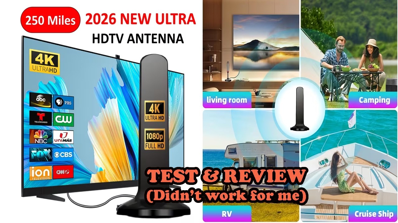 Lamkrtlp Antenna TV Interna Amplificata 2026 – Ricezione Fino A 250 Km, Supporta 4K HD/1080P, Cavo 3m, Design Sottile - 5