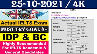 IELTS Listening Actual Test With Answers | IELTS Listening Actual Test 2021 | 25-10-2021