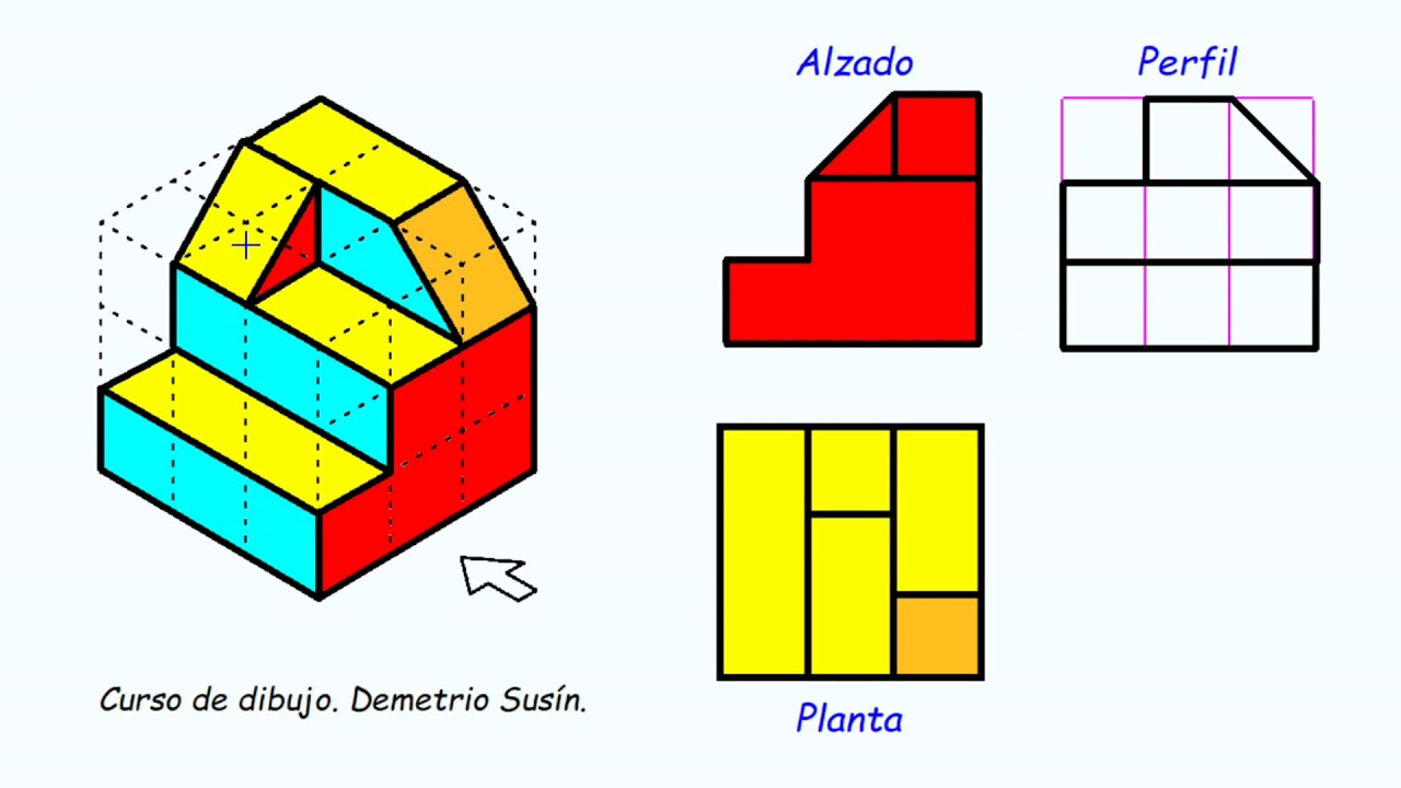 Dibujar Alzado Planta Y Perfil En Perspectiva Isométrica Con Audio Y