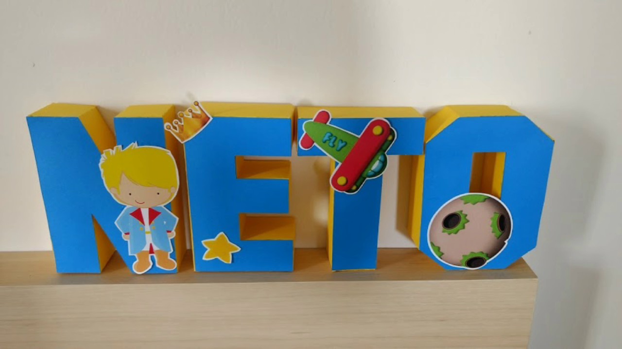 Letras e números 3D - tema O PEQUENO PRÍNCIPE