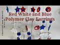 Red White and Blue Dangle Earrings