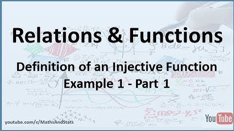 Relations and Functions: Definition of an Injective Function (Example 1) - Part 1