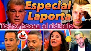 Laporta hace el ridículo con el Real Madrid y sus súbditos le siguen en el Chiringuito de jugones