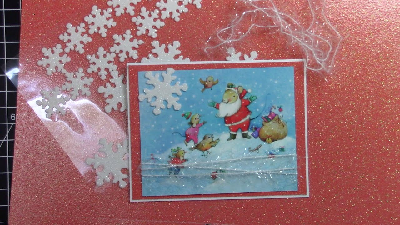 Throwback Thursday:  Fibers.  Recycled Christmas Card #54