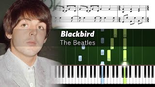 The Beatles - Blackbird - Piano Tutorial with Sheet Music
