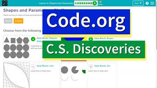 Code.org Lesson 4.9C Shapes and Parameters | Tutorial with Answers | Challenge C New Block Line