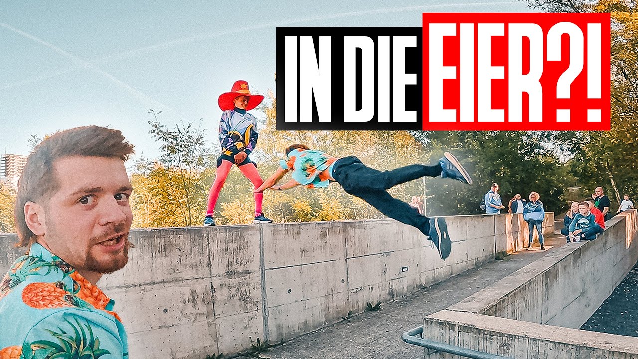 Mit Dem Kopf Voran Springen KOPF VORAN durch die Beine?! | & PARKOUR mit EINKAUFSWAGEN! - YouTube