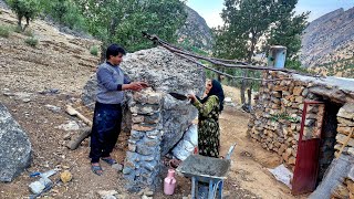 Touba and the Man of Her Dreams; Building a Stone Shelter for Winter Firewood ❤️