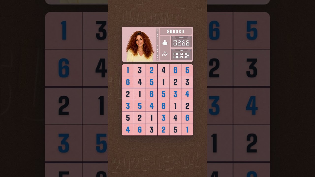 LinkedIn Mini Sudoku #266 solved board for May 4, 2026, 6x6 grid