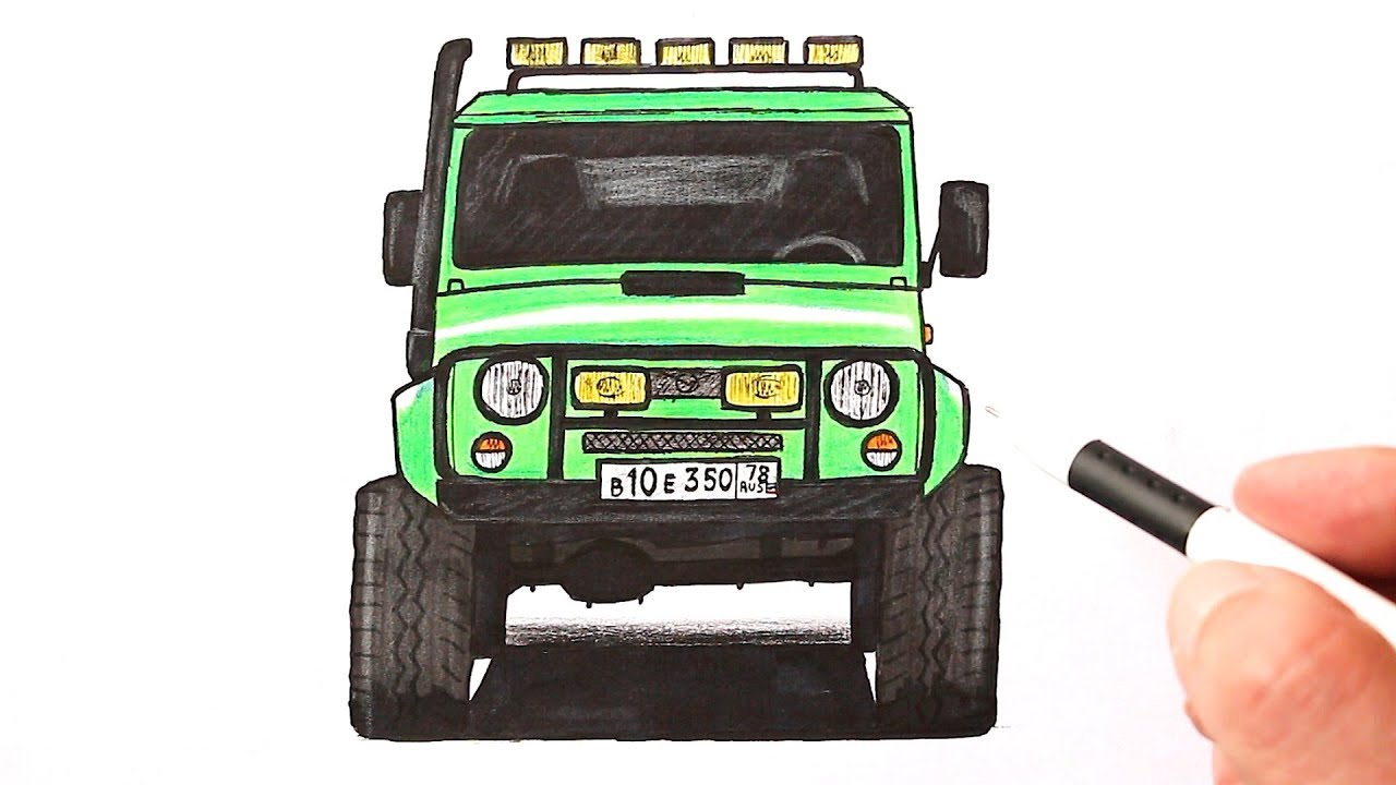 Как нарисовать уазик ребенку