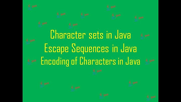 Character sets in Java;Encoding of characters in Java-ASCII codes,Unicodes;Escape Sequences in Java