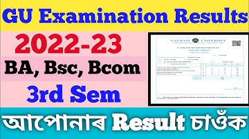 gu Results BA BSc Bcom 3 rd Sem 2023// Download gu result 2022-23// 3rd sem results gu 2022-23