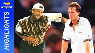 Goran Ivanisevic vs Stefan Edberg Highlights | 1996 US Open Quarterfinal