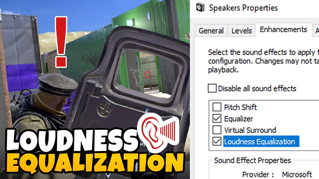 perforere Energize Regelmæssigt How to Enable Loudness Equalization Setting to Gain Sound Advantage in  First-Person Shooter Games - YouTube
