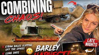 Harvest Went OFF THE RAILS! 😳🌾 Combining Chaos, Slipping Bales & Late Nights