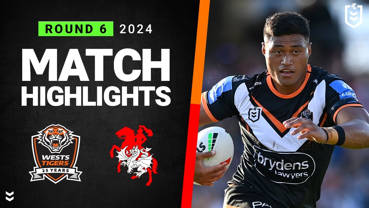 NRL Highlights | NRL 2024 | Wests Tigers v Dragons | Match Highlights