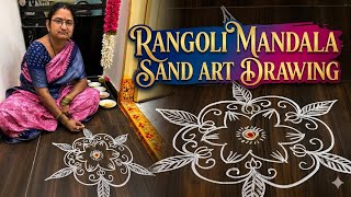 How to Draw a Perfect Flower Rangoli Mandala | Simple & Elegant Sand Art | Creative Drawing ASMR