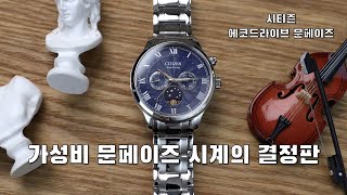 빛으로 구동하는 합리적인 가격의 문페이즈,  시티즌 에코드라이브 캘린더 문페이즈 AP1050-81L (50만원대)