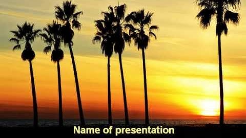 Sunset On The Tropic Island PowerPoint Template by PoweredTemplate.com