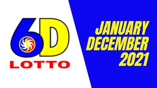 6Digit PCSO Lotto Results  | January to December | 2021