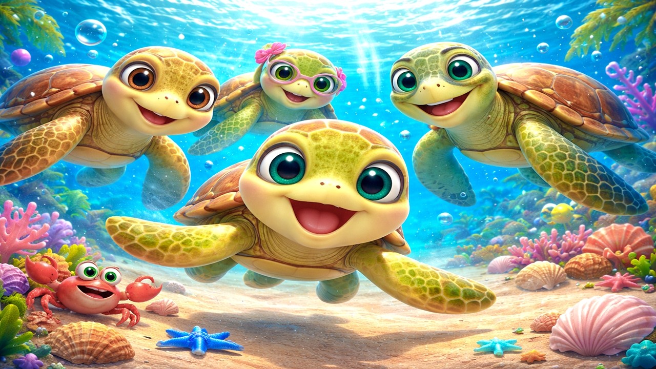 Turtle Family Song for Kids 🐢🎶 | Learn Animals & Ocean Life | Nursery ...
