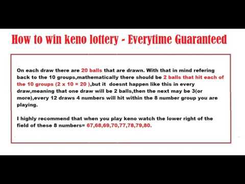 How to win keno lottery - Everytime Guaranteed 2017