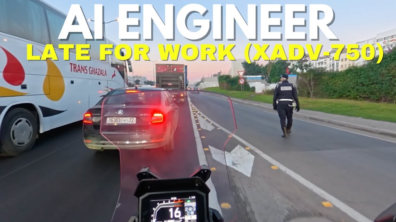 Late for Work on XADV 750 🚨 Police Everywhere in Casablanca Morning Rush