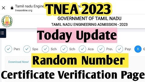 TNEA|2023|Today Update|Random Number|Certificate Verification page|#vincentmaths , #tnea ,