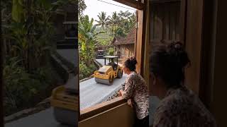 Turning a Muddy Dirt Path into a Solid Concrete Road #roadbuilding #transformation #timelapse #fyp